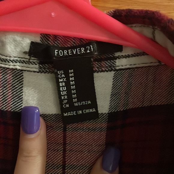 Forever 21 Red Plaid Shirt - Picture 2 of 3